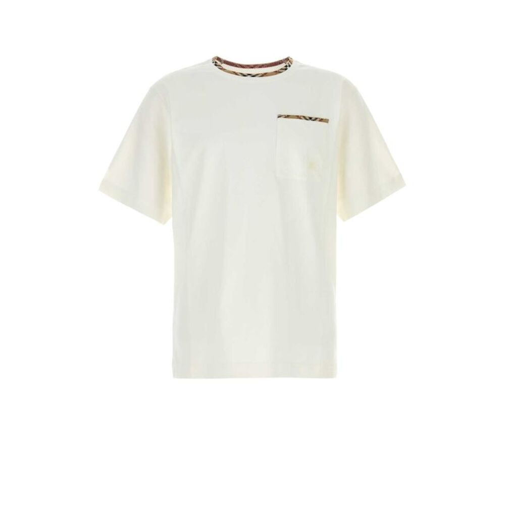 Burberry Men White Cotton T-Shirt